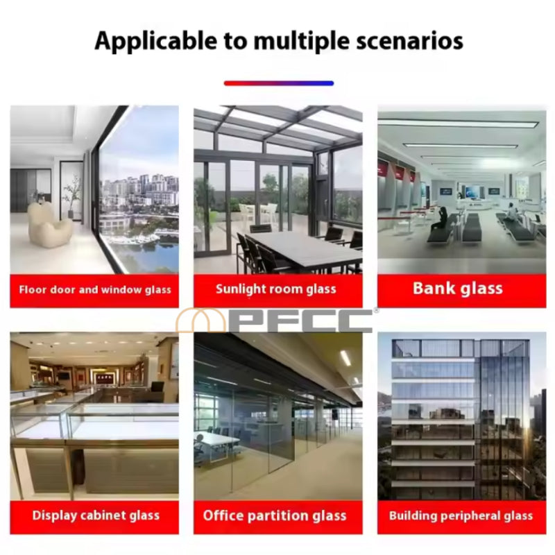 Window security film High quality tempered glass window film, enhanced security, adhesive and shatterproof, suitable for supermarkets, display cabinets, homes, offices.