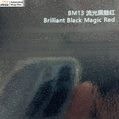 Prismatic Flowing Black-Red-PET