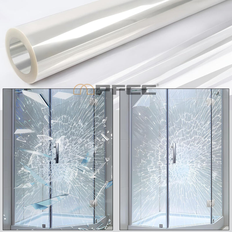 Window security film High quality tempered glass window film, enhanced security, adhesive and shatterproof, suitable for supermarkets, display cabinets, homes, offices.