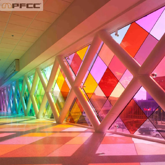 Window film, self-adhesive colored transparent architectural decorative tint with UV protection