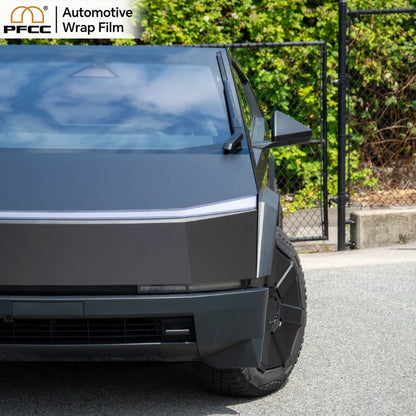 Car wrapped in metallic lead ink gray protection film