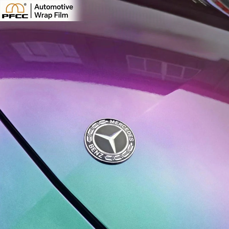 TPU Grass Green Ruby Red color shifting car wrap film under sunlight