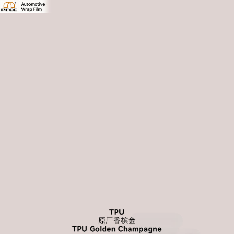 OEM Champagne Gold TPU car wrap film with factory gloss finish