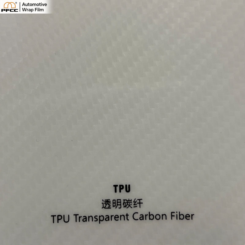 TPU transparent carbon fiber car wrap film with clear 3D pattern
