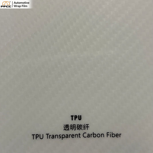 TPU transparent carbon fiber car wrap film with clear 3D pattern