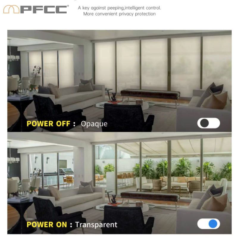 Smart Film PDLC Electronic Smart Tint Glass Sticker,Switchable adhesive Privacy Film 