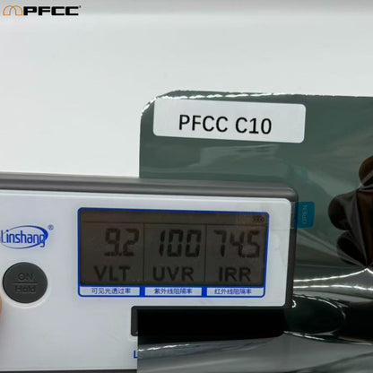 Close-up of nano carbon tint layer texture for car windows