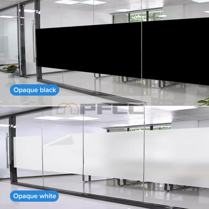 Window Film – Daytime Privacy &amp; Sunlight Control, Self-Adhesive White/Black Blackout Glass Covering for Home &amp; Office