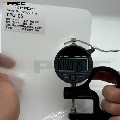 Invisible car protection film showing smooth surface
