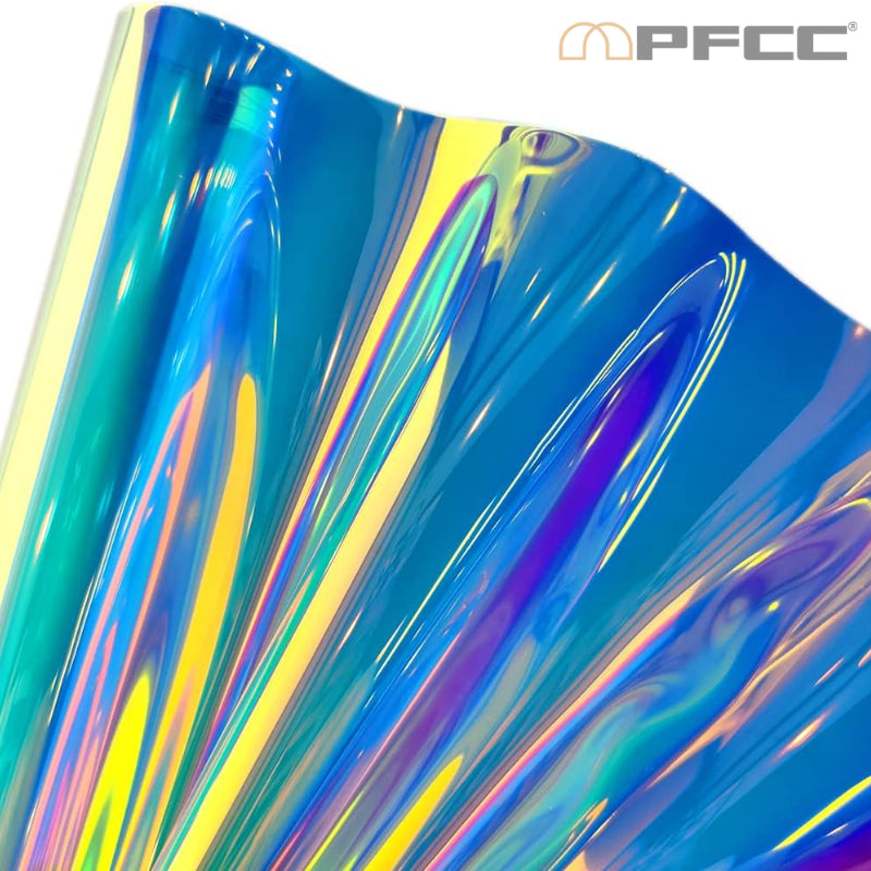 Rainbow Dichroic Decorative Window Film – Color-Shifting Prism Effect, UV & Glare Protection, Static Cling Vinyl