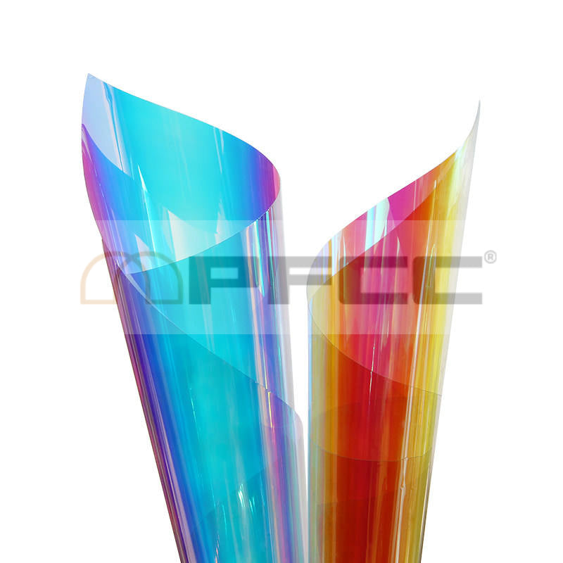 Rainbow Dichroic Decorative Window Film – Color-Shifting Prism Effect, UV & Glare Protection, Static Cling Vinyl